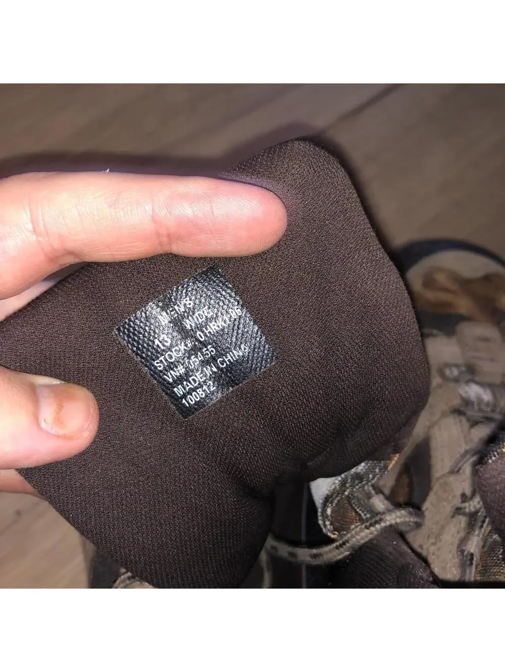 LL BEAN HUNTING HIKING TRAIL BOOTS CAMO BROWN GREEN MENS SIZE 13 WIDE